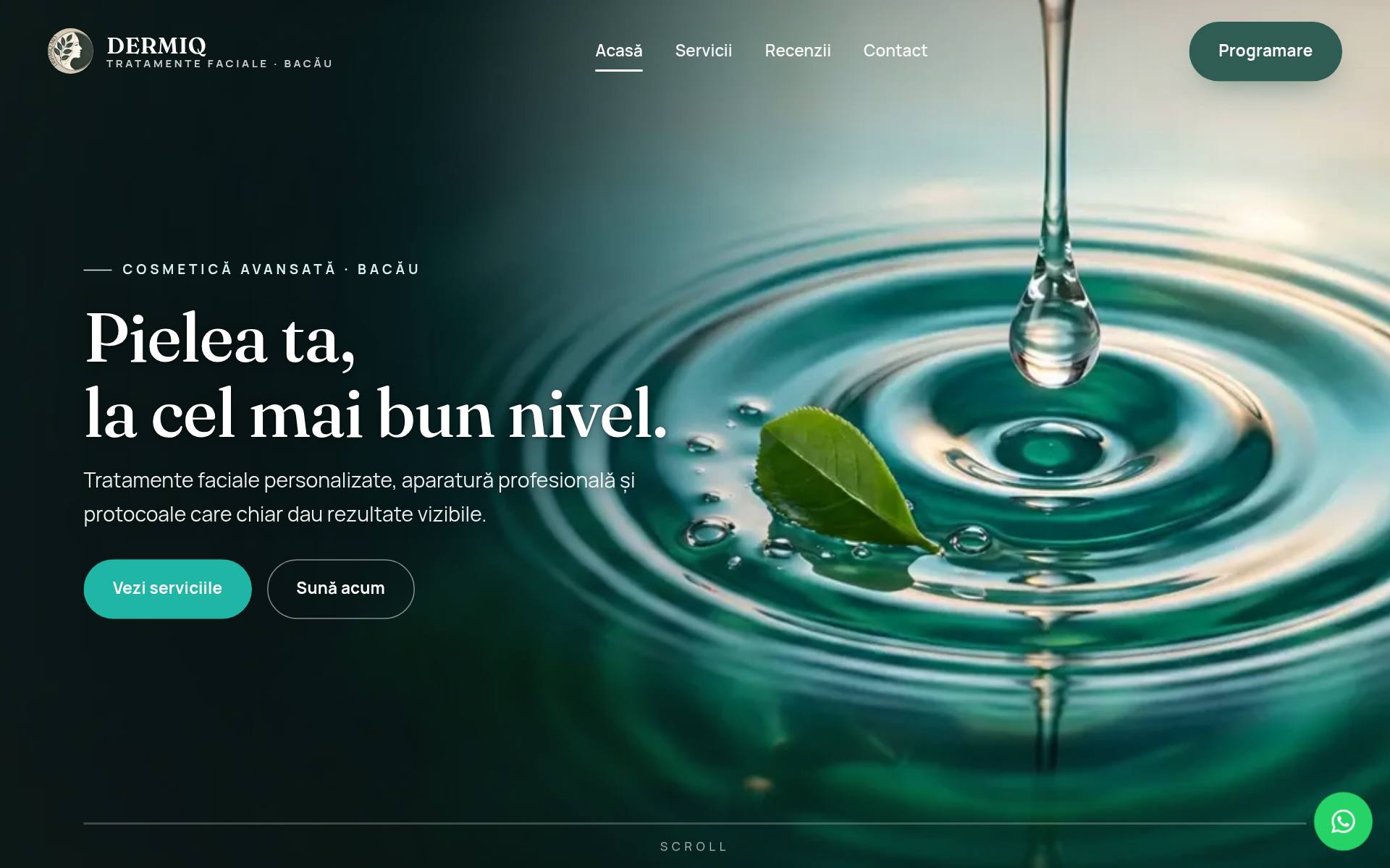 Pagina principală a site-ului Dermiq — Cosmetică & skincare · Bacău