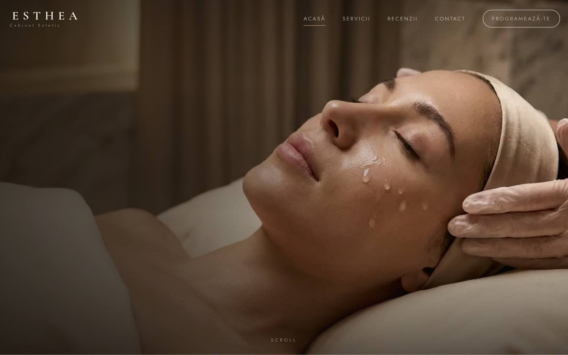 Pagina principală a site-ului Esthea — Cabinet estetic